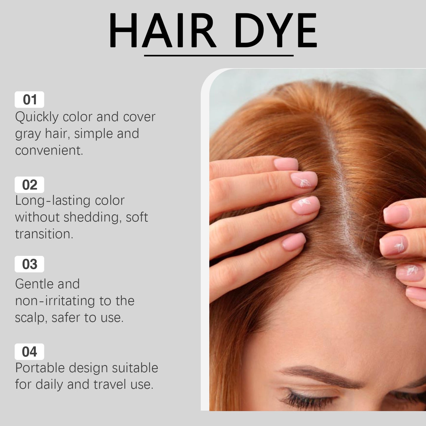 Portable Hair Dye Comb for Gray Hair Coverage